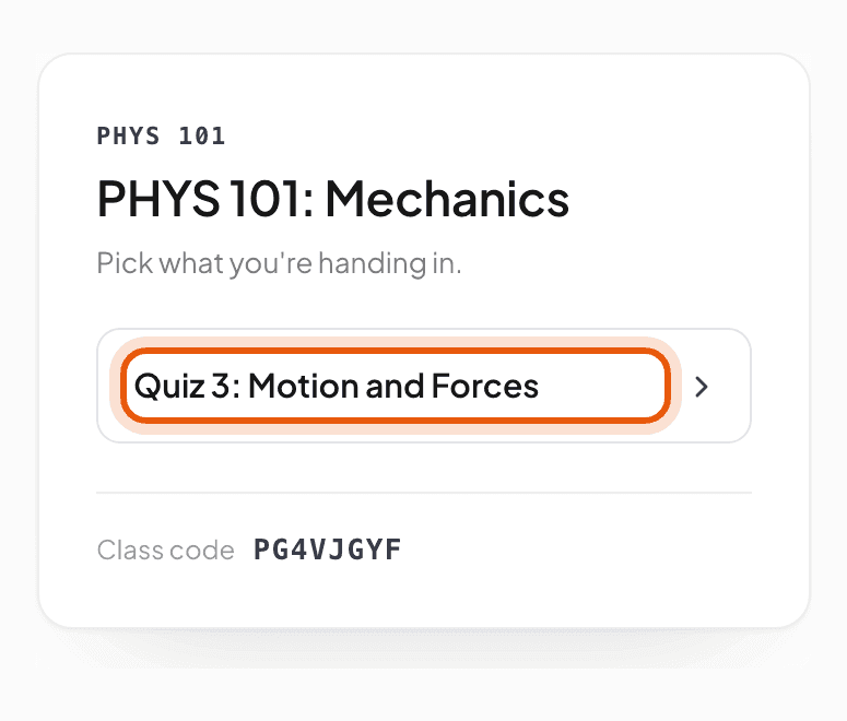 The course's open assignments to choose from